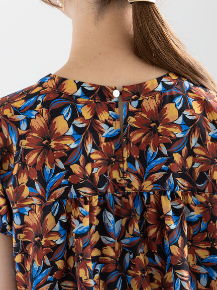 フラワープリントBL（セットアップ可）（オレンジ/グリーン）｜Te chichi（テチチ）通販