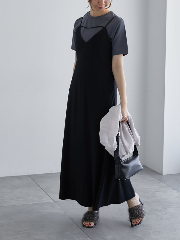 前後2WAYフィブリルキャミワンピース《2025summer catalog item》（ブラック）｜Te chichi（テチチ）通販