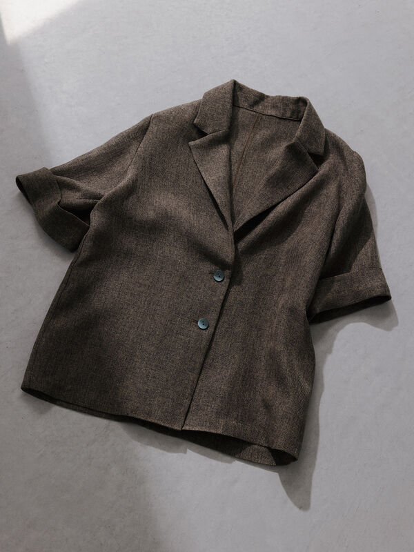 24SS メッシュハーフスリーブジャケット La boutique BonBon｜【涼感抜群】メッシュハーフスリーブ