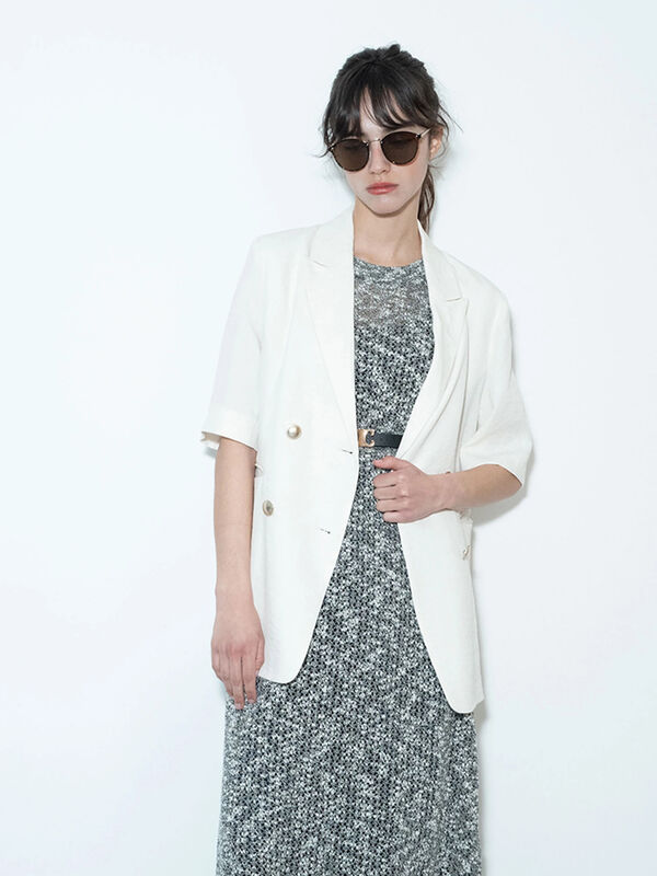 【松井愛莉着用】ハーフスリーブオーバーミドルジャケット《2025summer catalog item》（オフホワイト）｜Te chichi（テチチ）通販