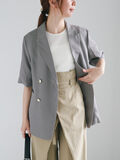 【松井愛莉着用】ハーフスリーブオーバーミドルジャケット《2025summer catalog item》（グレー）｜Te chichi（テチチ）通販