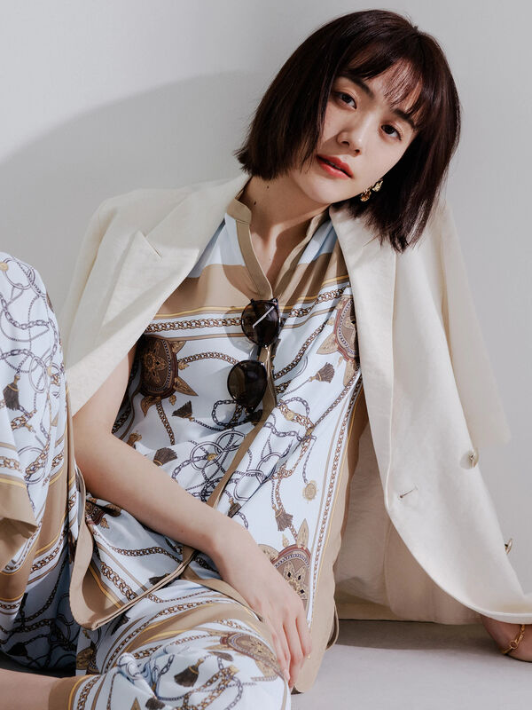 【松井愛莉着用】ハーフスリーブオーバーミドルジャケット《2025summer catalog item》（ベージュ）｜Te chichi（テチチ）通販