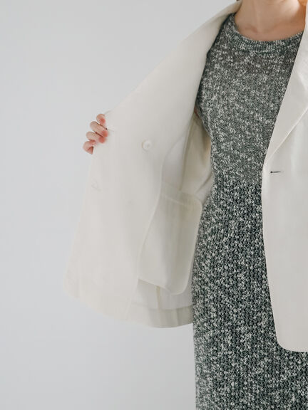 【松井愛莉着用】ハーフスリーブオーバーミドルジャケット《2025summer catalog item》（オフホワイト/グレー/ベージュ）｜Te chichi（テチチ）通販