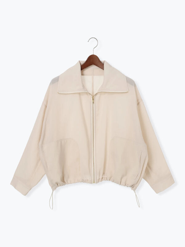 【未使用 タグ付き】MICA&DEAL スタンドカラーシアーブルゾン ベージュ セール】 シアースタンドカラーブルゾン（チャコールグレー/ベージュ