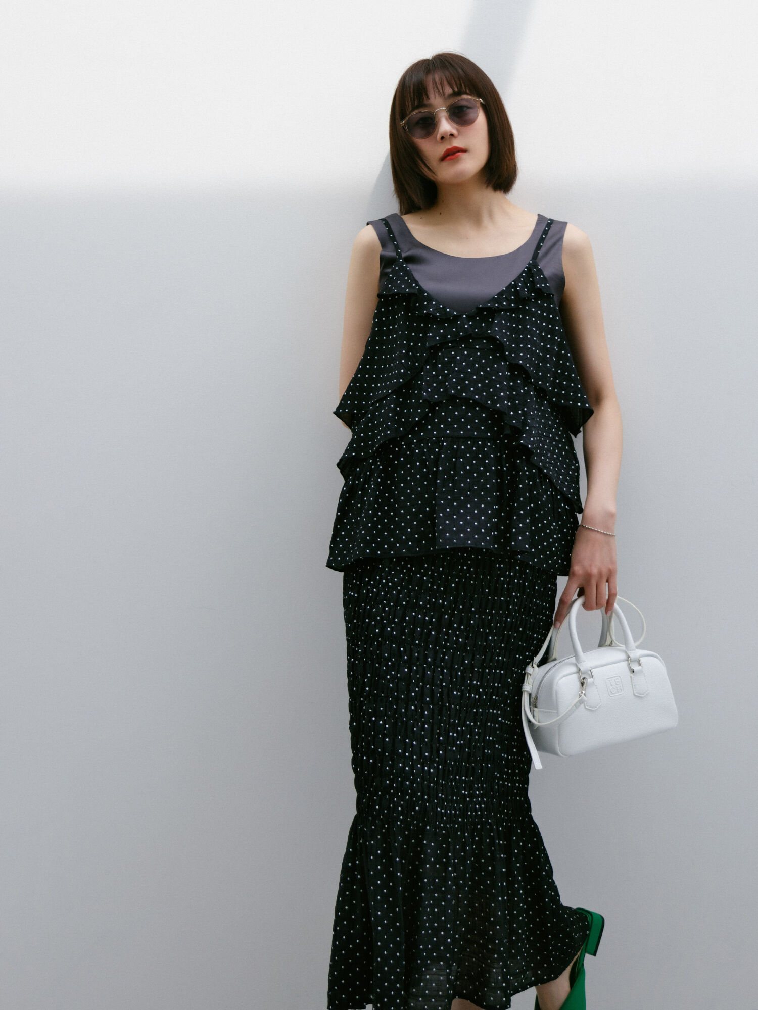 新品 Te chichi テチチ｜ 【松井愛莉着用】エコレザーIラインスカート 松井 愛莉が纏う Te chichiのNew Standard｜レディース