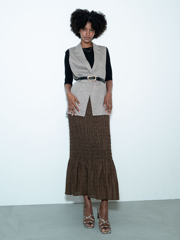 セール】 【松井愛莉着用】ドットシャーリングタイトスカート