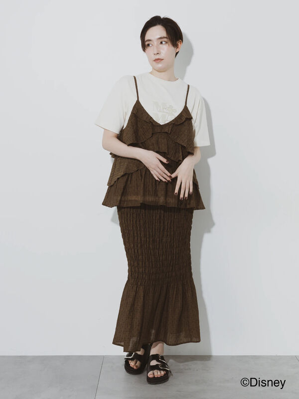 セール】 【松井愛莉着用】ドットシャーリングキャミブラウス