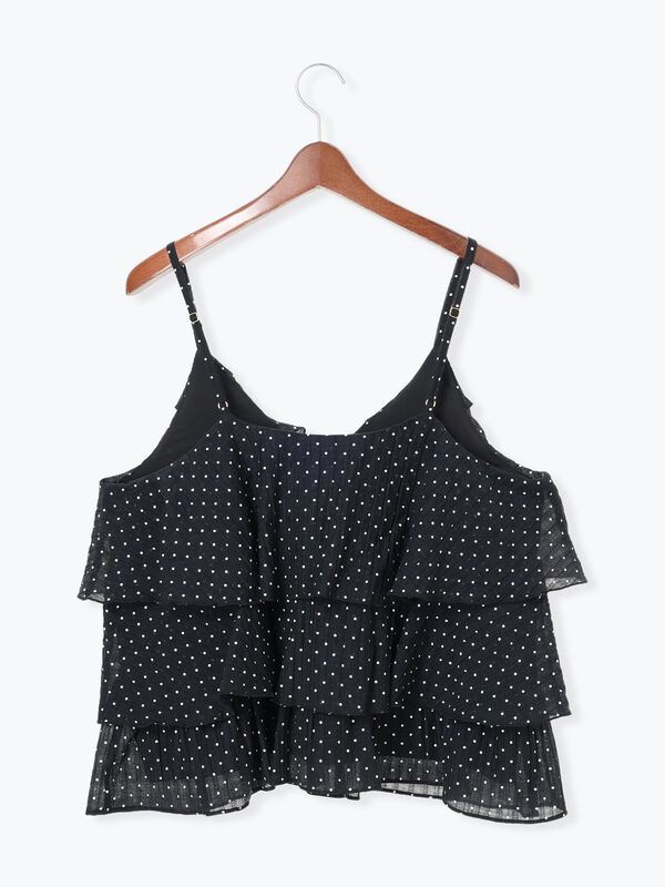 セール】 【松井愛莉着用】ドットシャーリングキャミブラウス