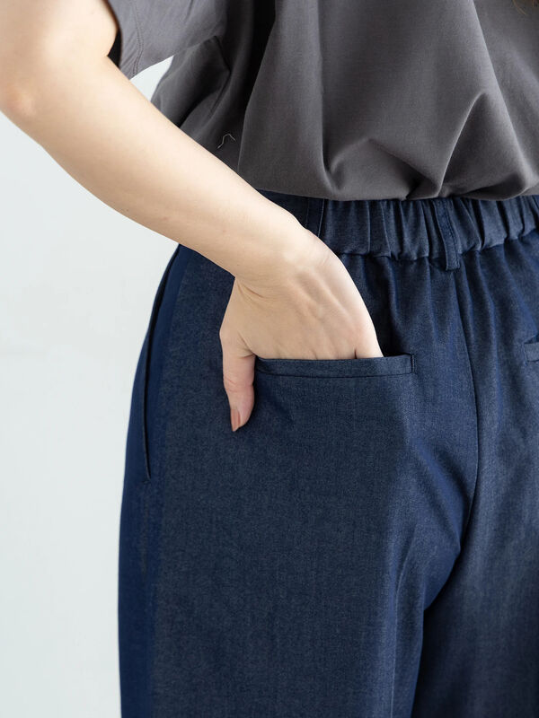セール】 サイドベルトワイドクロップトパンツ（オフホワイト