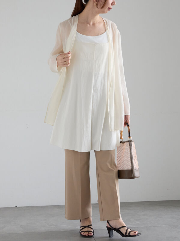 セール】 【松井愛莉着用】ドライダブルクロスフレアストレートパンツ