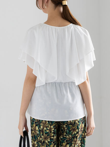 ラッフルフリルブラウス《2025summer catalog item》（オフホワイト/ブラック/パープル）｜Te chichi（テチチ）通販