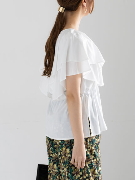 ラッフルフリルブラウス《2025summer catalog item》（オフホワイト/ブラック/パープル）｜Te chichi（テチチ）通販