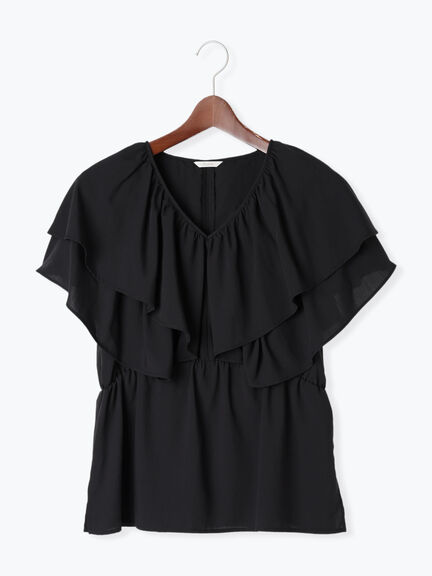 ラッフルフリルブラウス《2025summer catalog item》（オフホワイト/ブラック/パープル）｜Te chichi（テチチ）通販