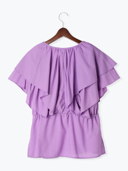 ラッフルフリルブラウス《2025summer catalog item》（オフホワイト/ブラック/パープル）｜Te chichi（テチチ）通販