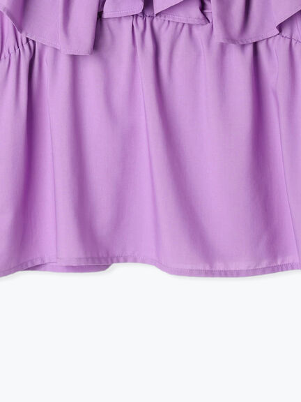 ラッフルフリルブラウス《2025summer catalog item》（オフホワイト/ブラック/パープル）｜Te chichi（テチチ）通販
