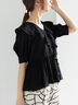 ラッフルフリルアシメブラウス《2025summer catalog item》（ブラック）｜Te chichi（テチチ）通販