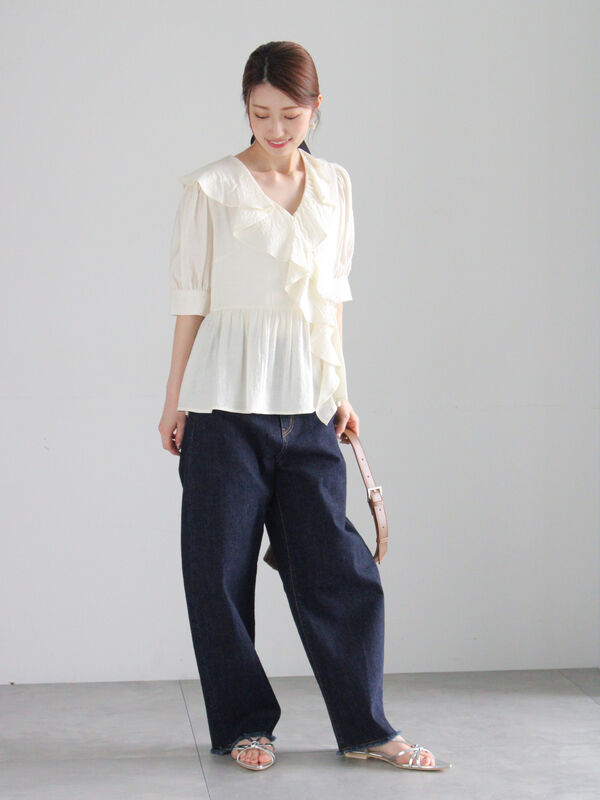 セール】 ラッフルフリルアシメブラウス《2025summer catalog