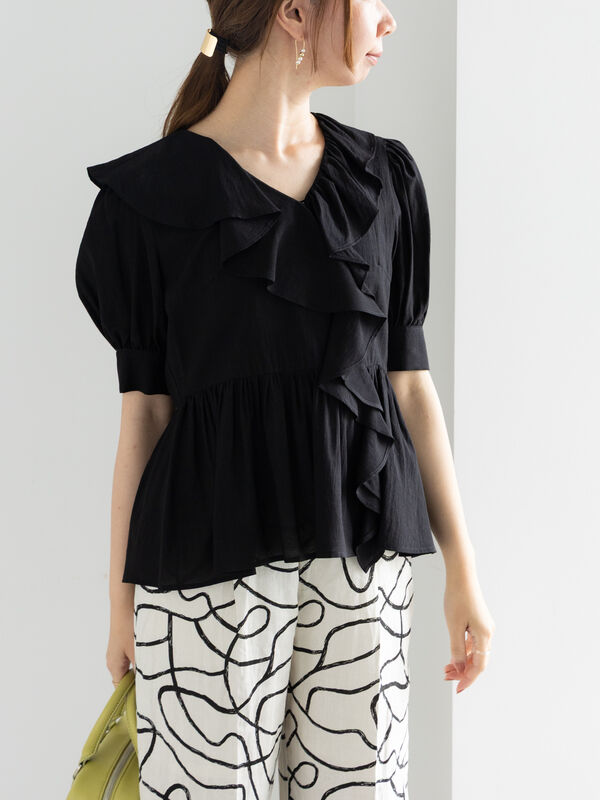 ブラウス シャツ ラッフルフリルアシメブラウス「2025summer catalog item」 レディース セール】 ラッフルフリルアシメブラウス《2025summer catalog