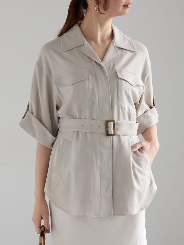 セール】 リネンMIXサファリシャツ《2025summer catalog item