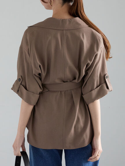 リネンMIXサファリシャツ《2025summer catalog item》（ベージュ/カーキ）｜Te chichi（テチチ）通販
