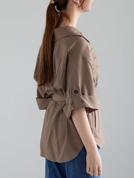 リネンMIXサファリシャツ《2025summer catalog item》（ベージュ/カーキ）｜Te chichi（テチチ）通販