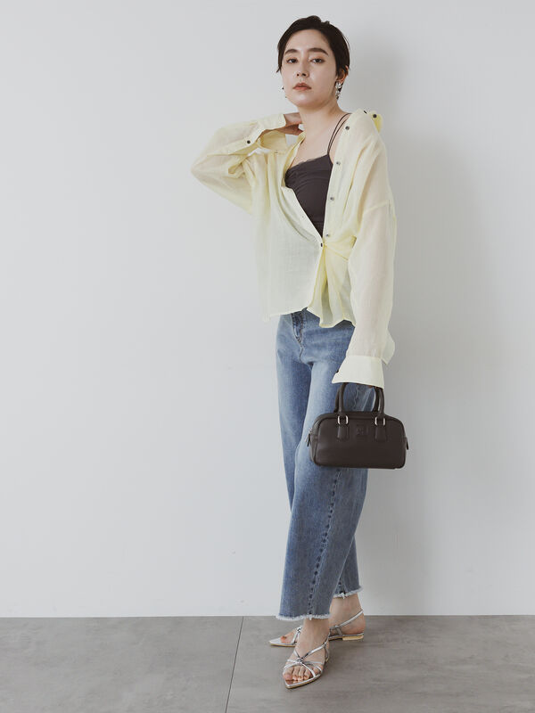 ブラウス シャツ 「松井愛莉着用」ラミー2WAYオーバーシャツ レディース セール】 【松井愛莉着用】ラミー2WAYオーバーシャツ（オフ