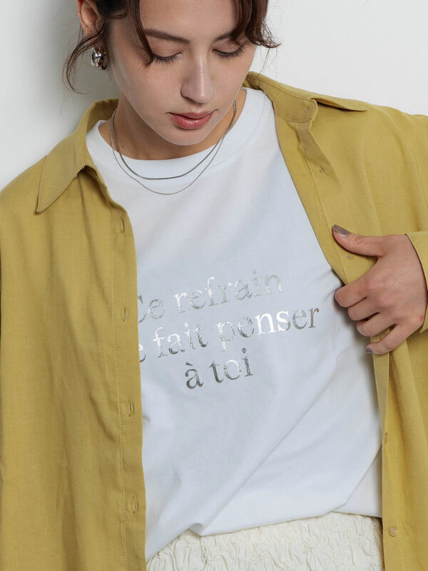 レタードプリントTシャツ（オフホワイト/ネイビー/クリーム）｜Te chichi（テチチ）通販