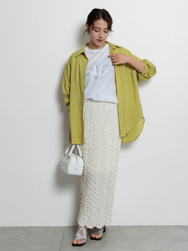 茶様　オーダーページ セール】 レタードプリントTシャツ（オフホワイト/ネイビー