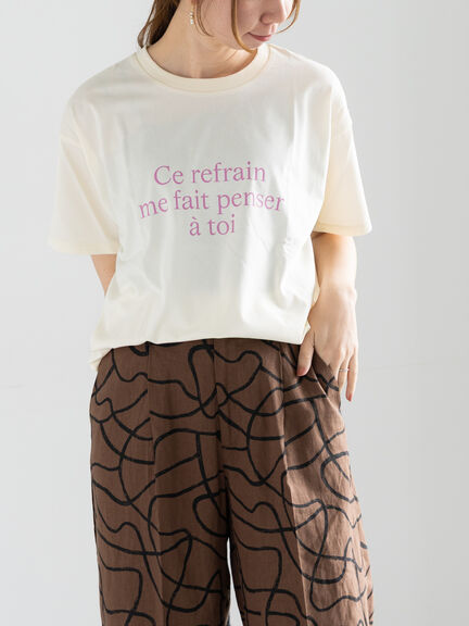 レタードプリントTシャツ（オフホワイト/ネイビー/クリーム）｜Te chichi（テチチ）通販