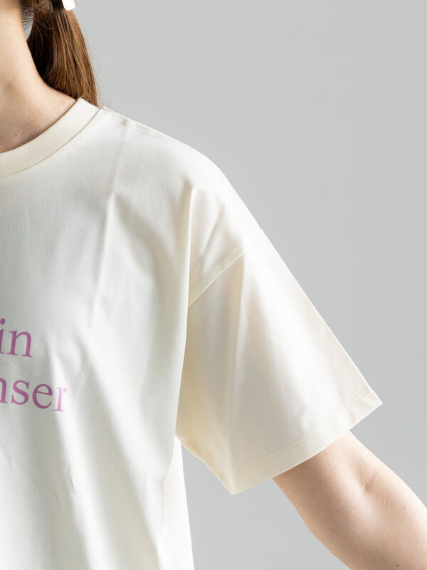 セール】 レタードプリントTシャツ（オフホワイト/ネイビー/クリーム