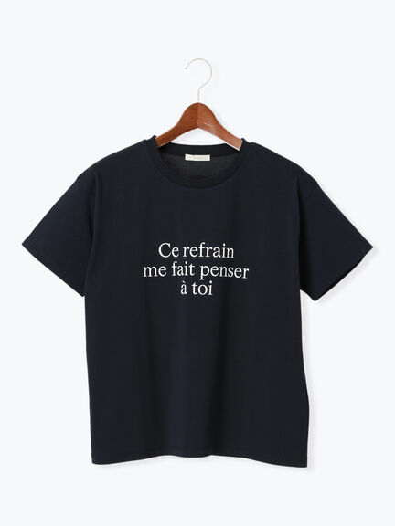 レタードプリントTシャツ（オフホワイト/ネイビー/クリーム）｜Te chichi（テチチ）通販