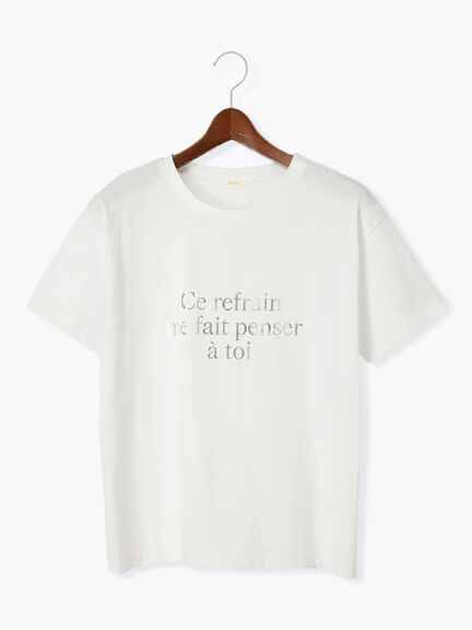 レタードプリントTシャツ（オフホワイト/ネイビー/クリーム）｜Te chichi（テチチ）通販