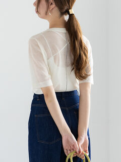 お値下げ 美品✨EVERYDAY I LIKE. ハーフスリーブプルオーバー セール】 ジャカードハーフスリーブプルオーバー （カットソー