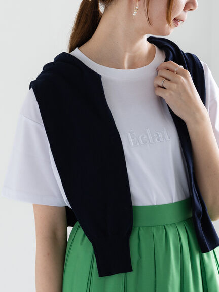 ウレタン刺繍Tシャツ（オフホワイト/チャコールグレー/ベージュ）｜Te chichi（テチチ）通販