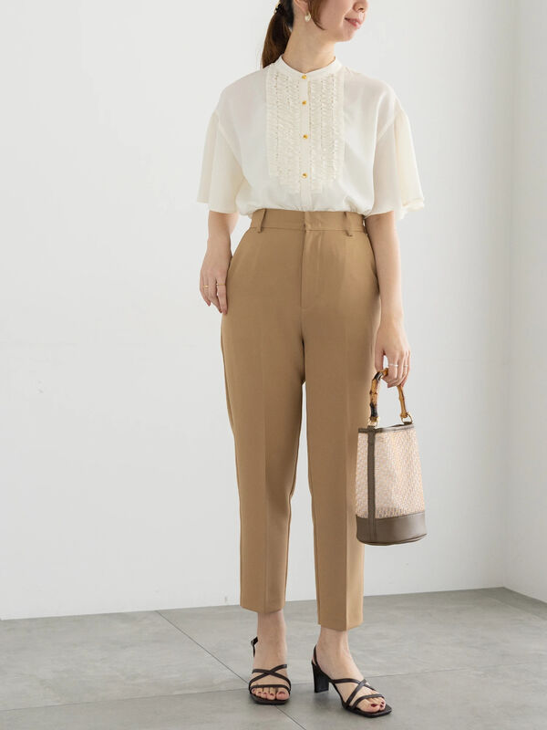 セール】 【松井愛莉着用】クロップドペンシルパンツ（ブラック