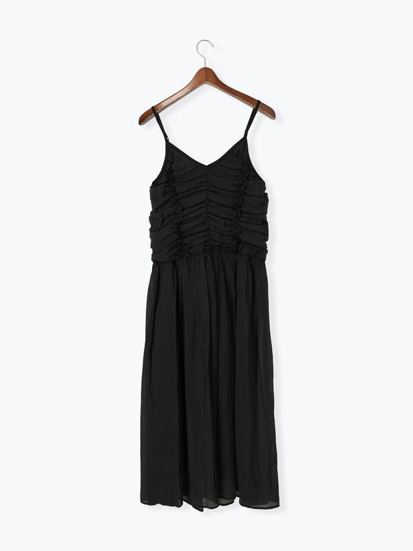 さりー　 新品未使用 mici ミチ ギャザーネックワンピース ブラック ミッシェルクラン MICHEL KLEIN キーネックギャザーワンピース