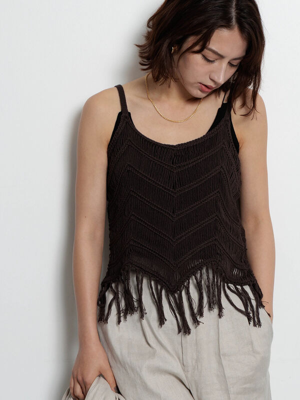 shishikuiトライアングルキャミニット KNIT CAMI / P.PINK – SHISHIKUI