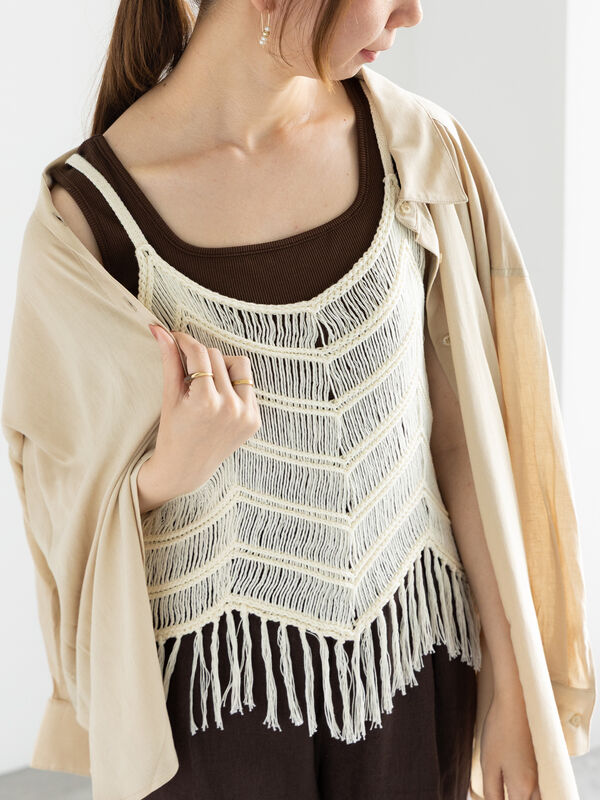 美品　baserange ニットキャミソール 美品 baserange ニットキャミソール