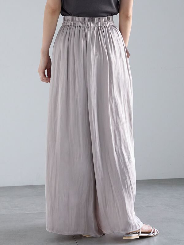 deinenschatzページ★3点 セール】 スプリットサテンスカンツ（セットアップ可）（グレー