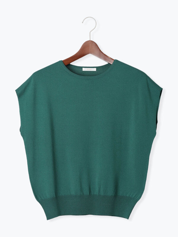 セール】 フレンチスリーブニット（シルバー/チャコールグレー