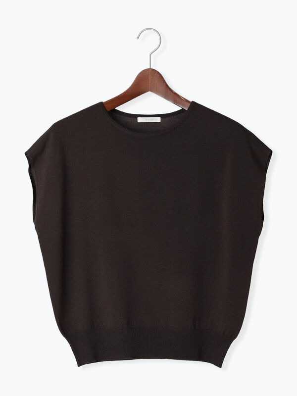 セール】 フレンチスリーブニット（シルバー/チャコールグレー