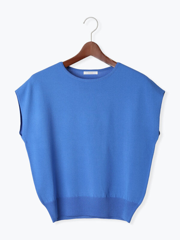 セール】 フレンチスリーブニット（シルバー/チャコールグレー