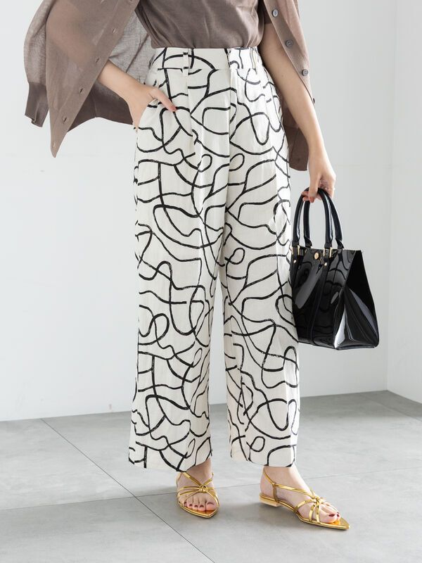 【新品】BOUTIQUEMOSCHINO モスキーノ リネン パンツ 新品】BOUTIQUEMOSCHINO モスキーノ リネン パンツ