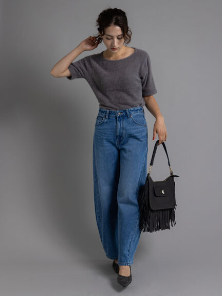 【EDWIN別注】カーブテーパードデニム《2025Autumn catalog item》（ブラック/ブルー）｜Te chichi（テチチ）通販