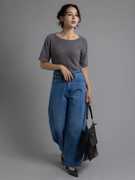 【EDWIN別注】カーブテーパードデニム《2025Autumn catalog item》（ブラック/ブルー）｜Te chichi（テチチ）通販