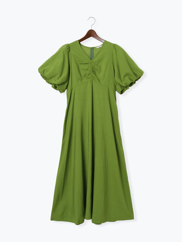 セール】 【松井愛莉着用】バルーンスリーブVネックワンピース