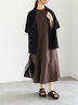 リネンブレンドハーフスリーブジャケット（セットアップ可）《2025summer catalog item》（ブラック/ベージュ）｜Te chichi（テチチ）通販