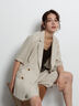 リネンブレンドハーフスリーブジャケット（セットアップ可）《2025summer catalog item》（ブラック/ベージュ）｜Te chichi（テチチ）通販