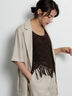 リネンブレンドハーフスリーブジャケット（セットアップ可）《2025summer catalog item》（ブラック/ベージュ）｜Te chichi（テチチ）通販