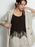 リネンブレンドハーフスリーブジャケット（セットアップ可）《2025summer catalog item》（ブラック/ベージュ）｜Te chichi（テチチ）通販